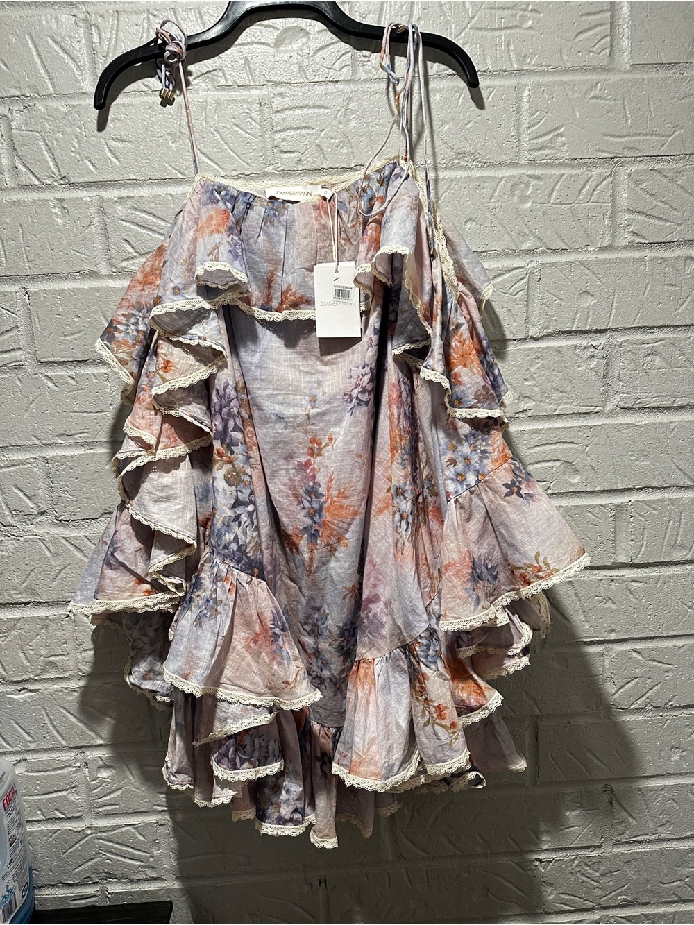 NWT Cascadian Ruffle Mini Dress in Lilac Botanical Floral Size 0 - Picture 5 of 10